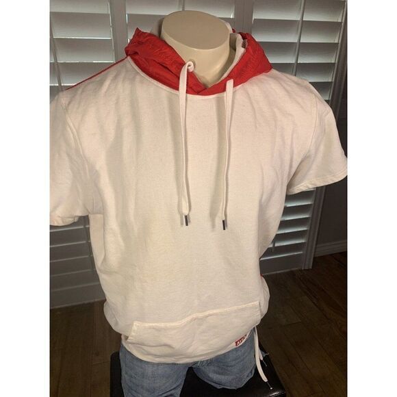 ALIFE New York Pullover White Red Hoodie Sweatshirt Large RARE Short Sleeve - Picture 2 of 11